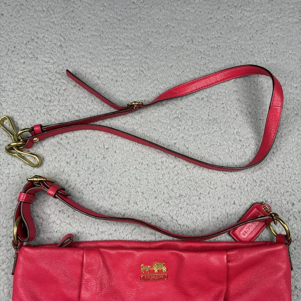 Coach Madison Isabelle 21224 Hot Pink Leather Hobo Shoulder Bag